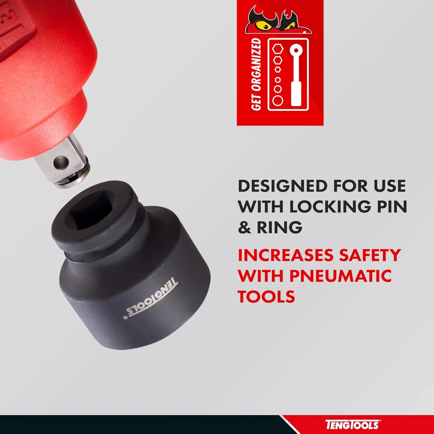Teng Tools 33MM 3/4 Inch Drive 6 Point Metric Shallow Chrome Molybdenum Impact Socket | Mechanic Tool | Hand Tool - 940533-C