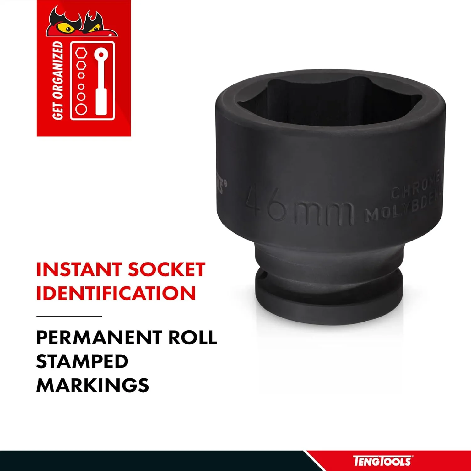 Teng Tools 85MM 1 Inch Drive 6 Point Metric Shallow Chrome Molybdenum Impact Socket | Mechanic Tool | Hand Tool - 910585