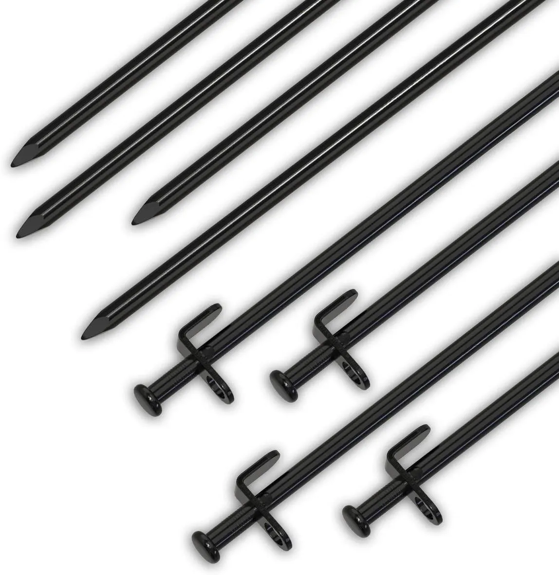 Tent Stakes, Heavy Duty Camping Stakes 12-Inch Forged Steel Tent Pegs Unbreakable and Inflexible Available in Rocky Place Dessert Snowfield and Grassland(10-Pack)