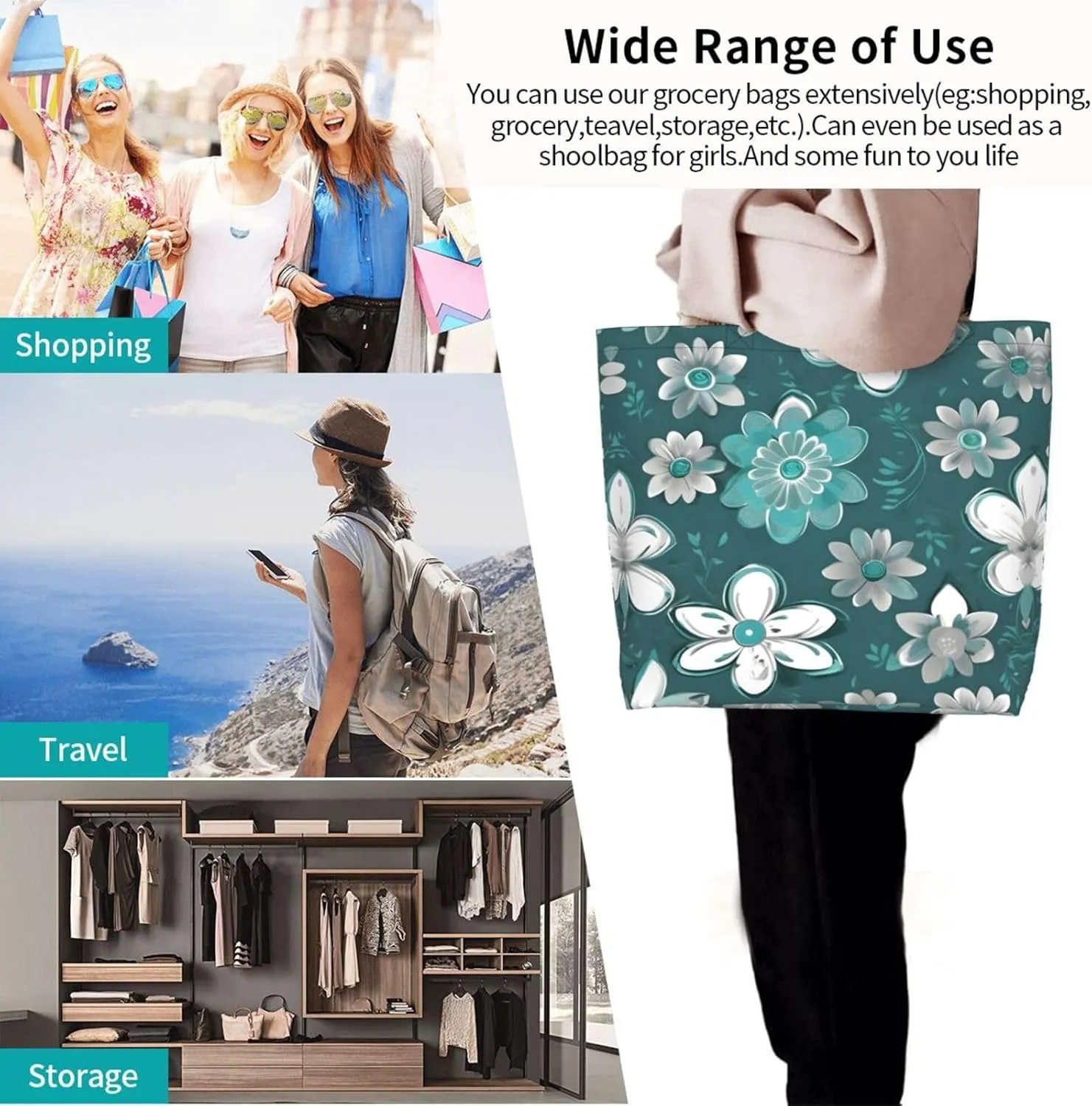 The Underwater World Tropical Fish Women Tote Bag,Casual Tote'S Handbag Big Capacity Shoulder Bag Crossbody Bag