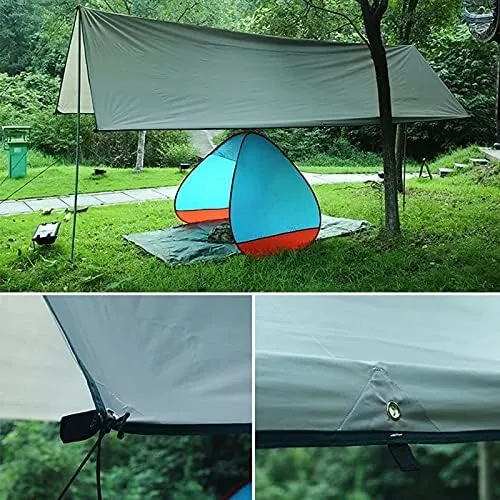 Thickening Awning Tarp Tent Shade Waterproof Sun Shelter Garden Canopy Sunshade Outdoor Camping Hammock with Pegs Ropes 3x4 3x5m(Color:E)