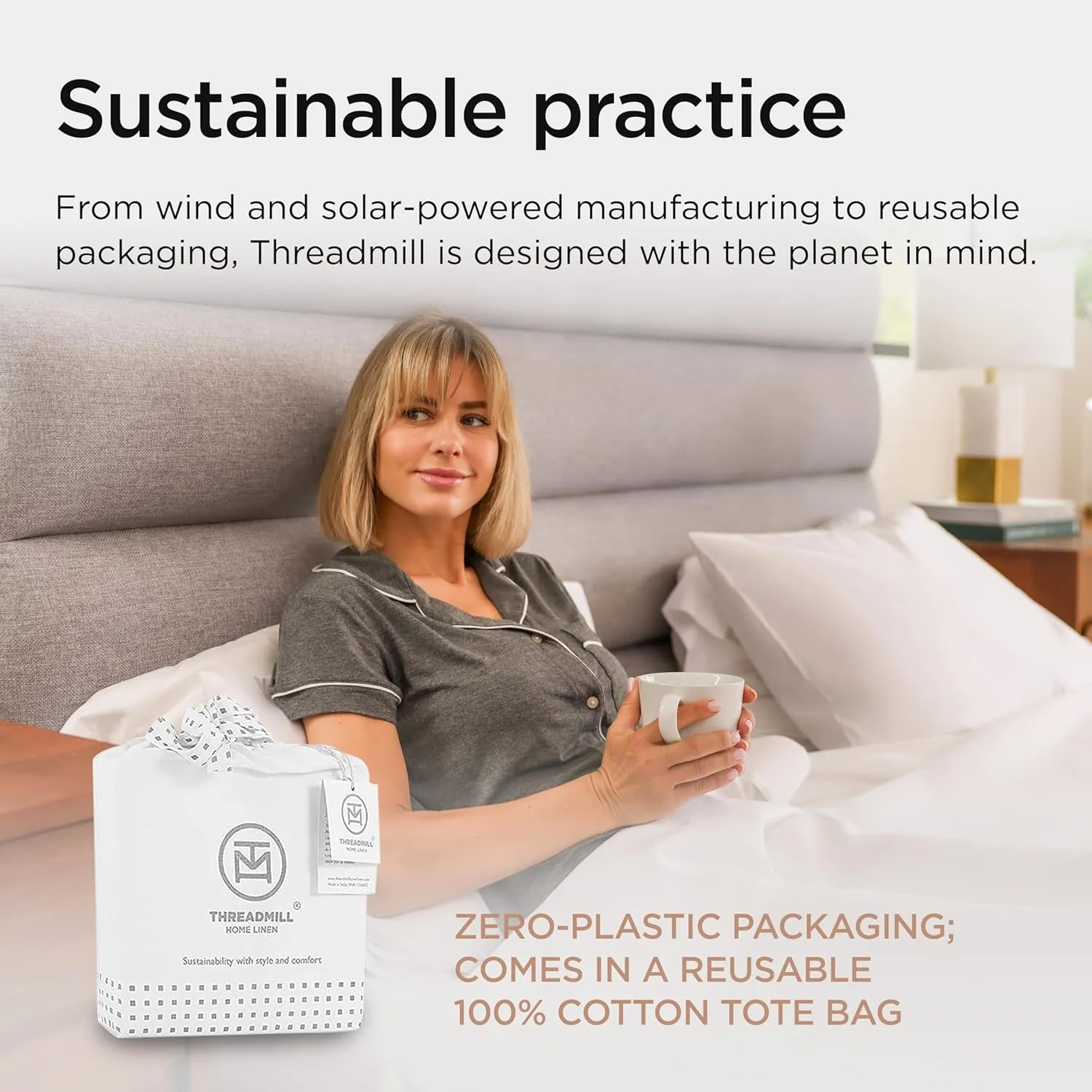 Threadmill Supima Luxury Cotton Sheets - California King, 1000 Thread Count Sateen Weave, 4 Pc Set, Deep Pocket, Hotel White