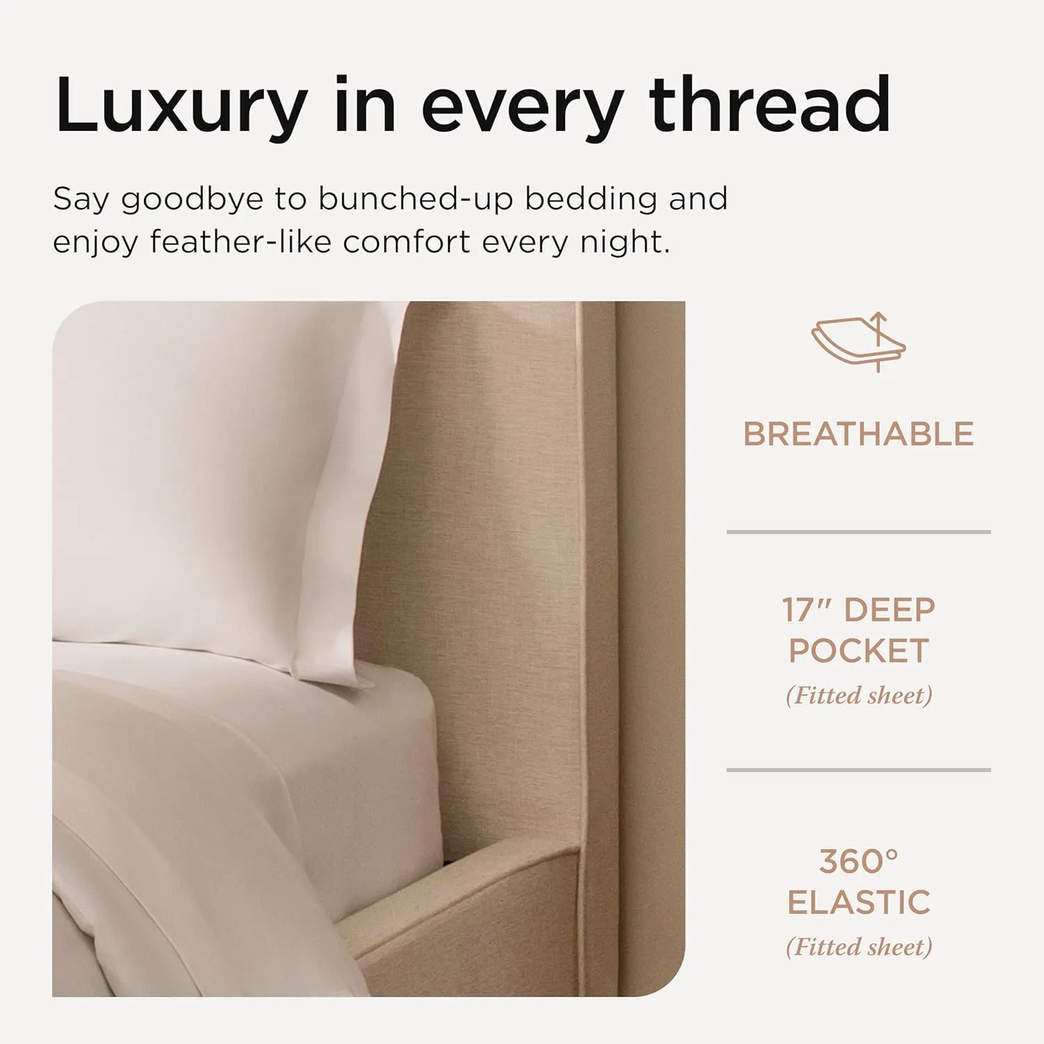 Threadmill Supima Luxury Cotton Sheets - California King, 1000 Thread Count Sateen Weave, 4 Pc Set, Deep Pocket, Hotel White