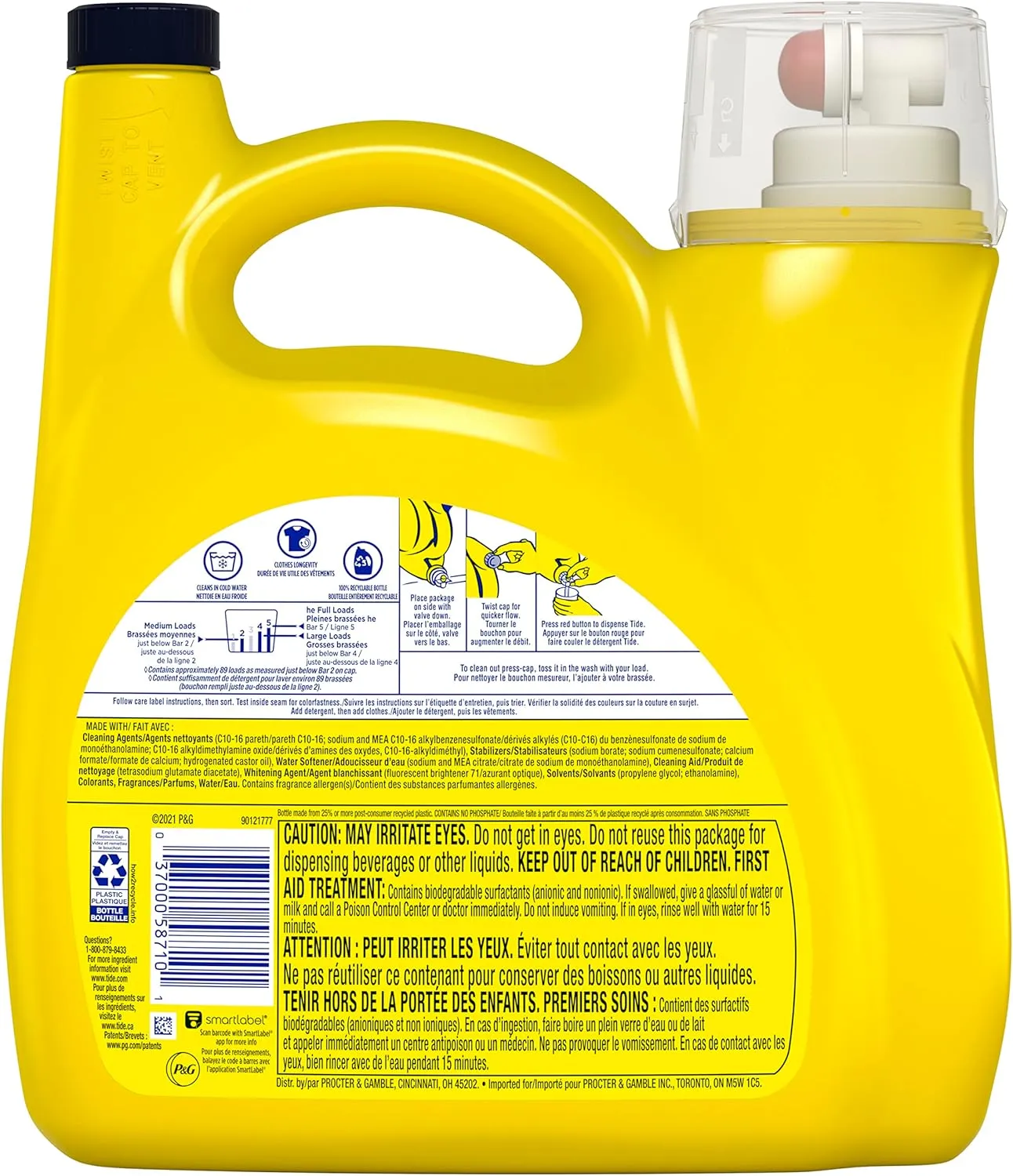 Tide Simply Liquid Laundry Detergent Berry Blossom, 89 loads(packaging may vary)