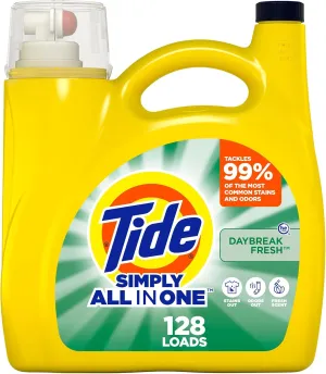 Tide Simply Liquid Laundry Detergent, Daybreak Fresh, 168 oz, 128 Loads