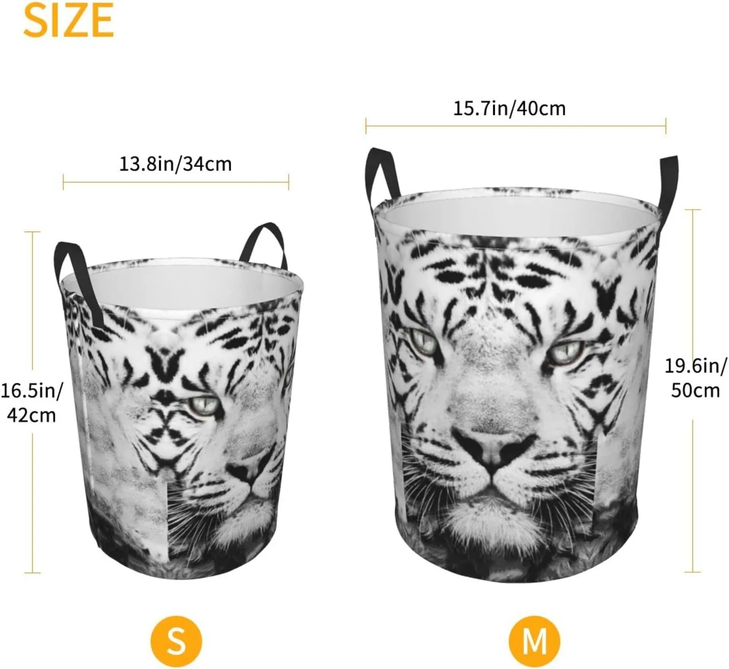 Tiger Laundry Hamper Cool Laundry Baskets Large Animal Hampers Toy Organizer Hamper Bag Dirty Clothes Storage Bin
