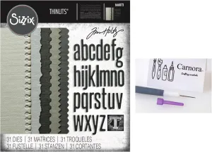 Tim Holtz Sizzix Thinlits Edges Die Vault Set, 31 Piece Set, Carnora Release Tool, Vault Released March 2025
