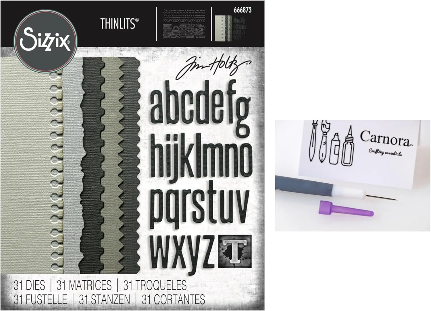 Tim Holtz Sizzix Thinlits Edges Die Vault Set, 31 Piece Set, Carnora Release Tool, Vault Released March 2025