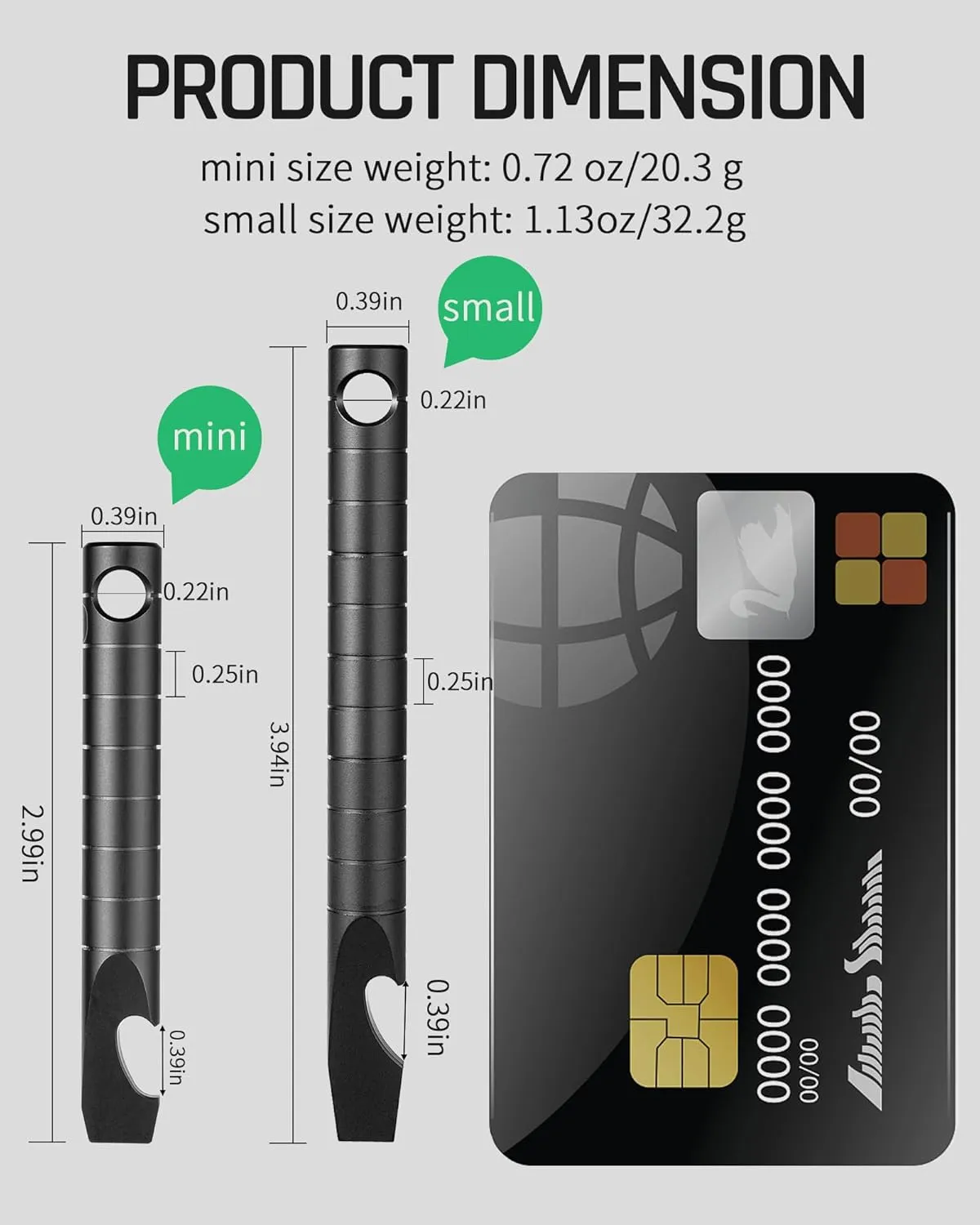 TISUR Keychain Pry Bar, Titanium Mini EDC Prybar Multitool with Bottle Opener, Pocket Small Keychain Tools for Every Day Carry(Black-Mini)