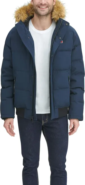 Tommy Hilfiger Men's Arctic Cloth Quilted Snorkel Bomber Jacket (Standard and Big & Tall)