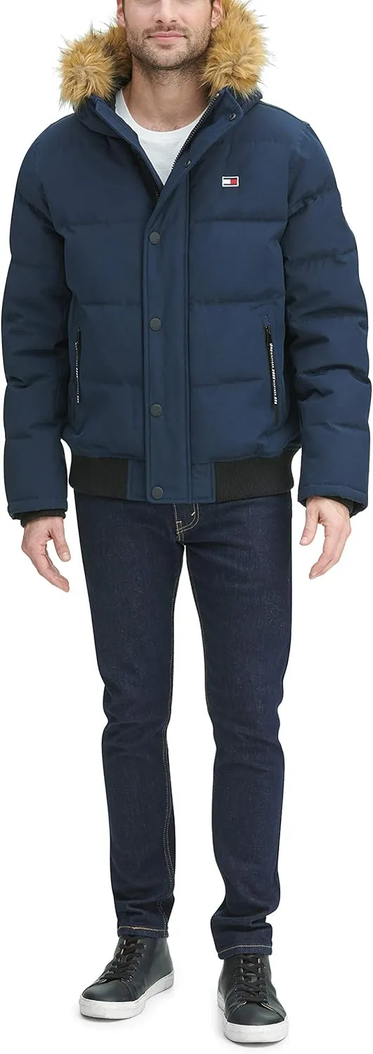 Tommy Hilfiger Men's Arctic Cloth Quilted Snorkel Bomber Jacket (Standard and Big & Tall)