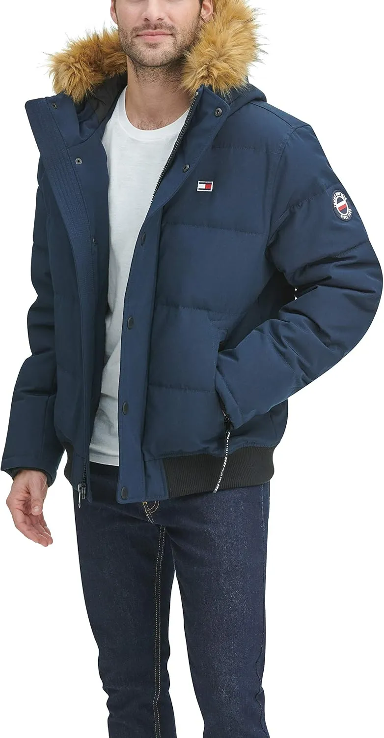 Tommy Hilfiger Men's Arctic Cloth Quilted Snorkel Bomber Jacket (Standard and Big & Tall)