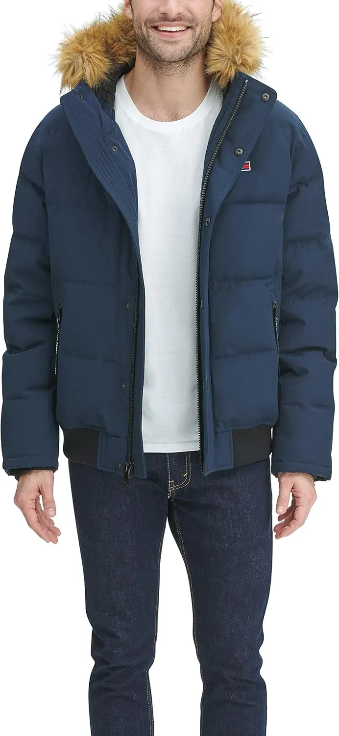Tommy Hilfiger Men's Arctic Cloth Quilted Snorkel Bomber Jacket (Standard and Big & Tall)