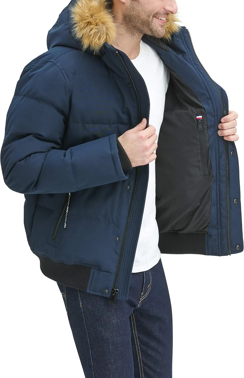 Tommy Hilfiger Men's Arctic Cloth Quilted Snorkel Bomber Jacket (Standard and Big & Tall)