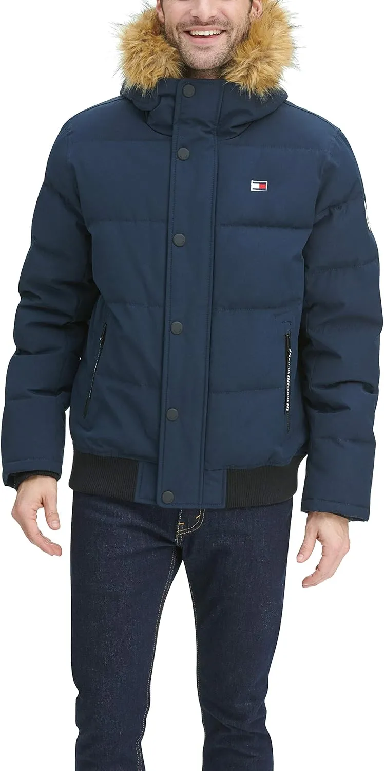 Tommy Hilfiger Men's Arctic Cloth Quilted Snorkel Bomber Jacket (Standard and Big & Tall)