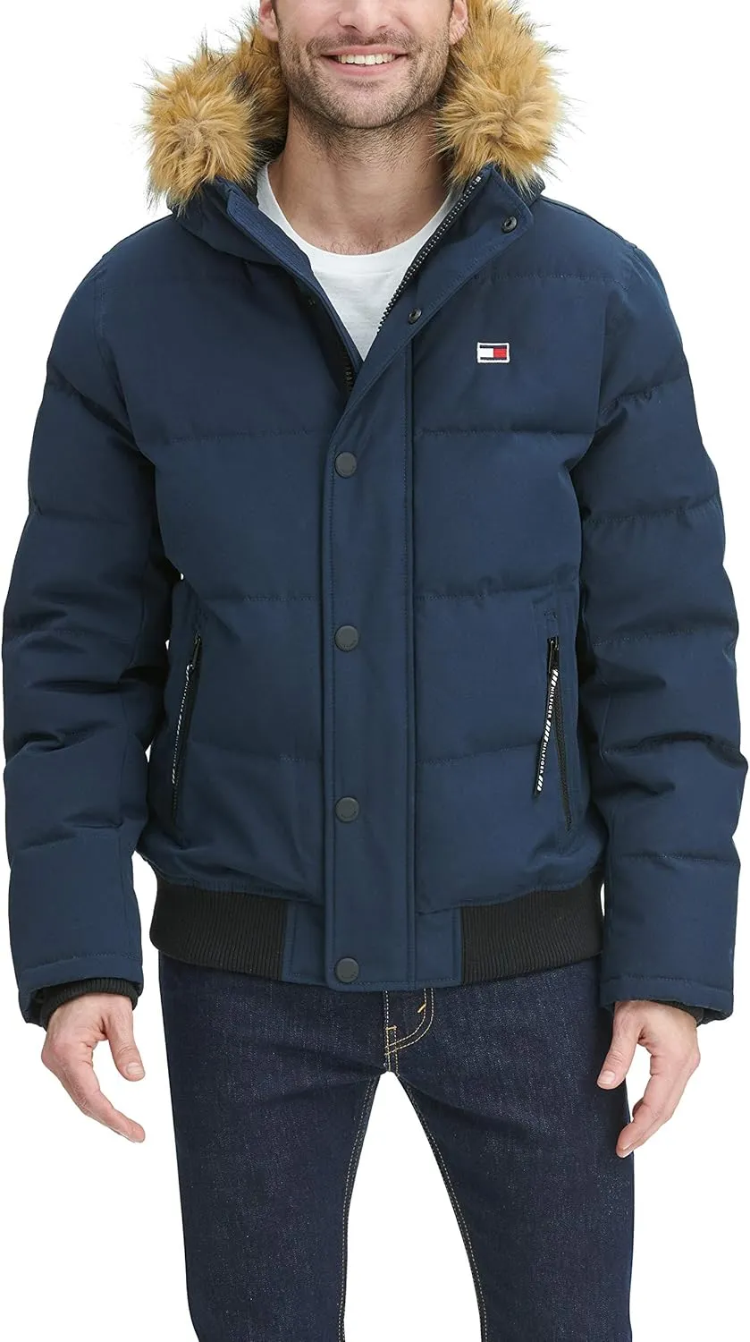 Tommy Hilfiger Men's Arctic Cloth Quilted Snorkel Bomber Jacket (Standard and Big & Tall)