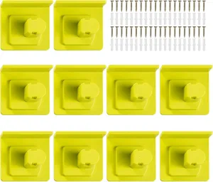 Tool Mount Holder Plastic Electric Tool Battery Dock Compatible with Ryobi 18V Battery Heavy Duty for Workshop Garage (10PCS)