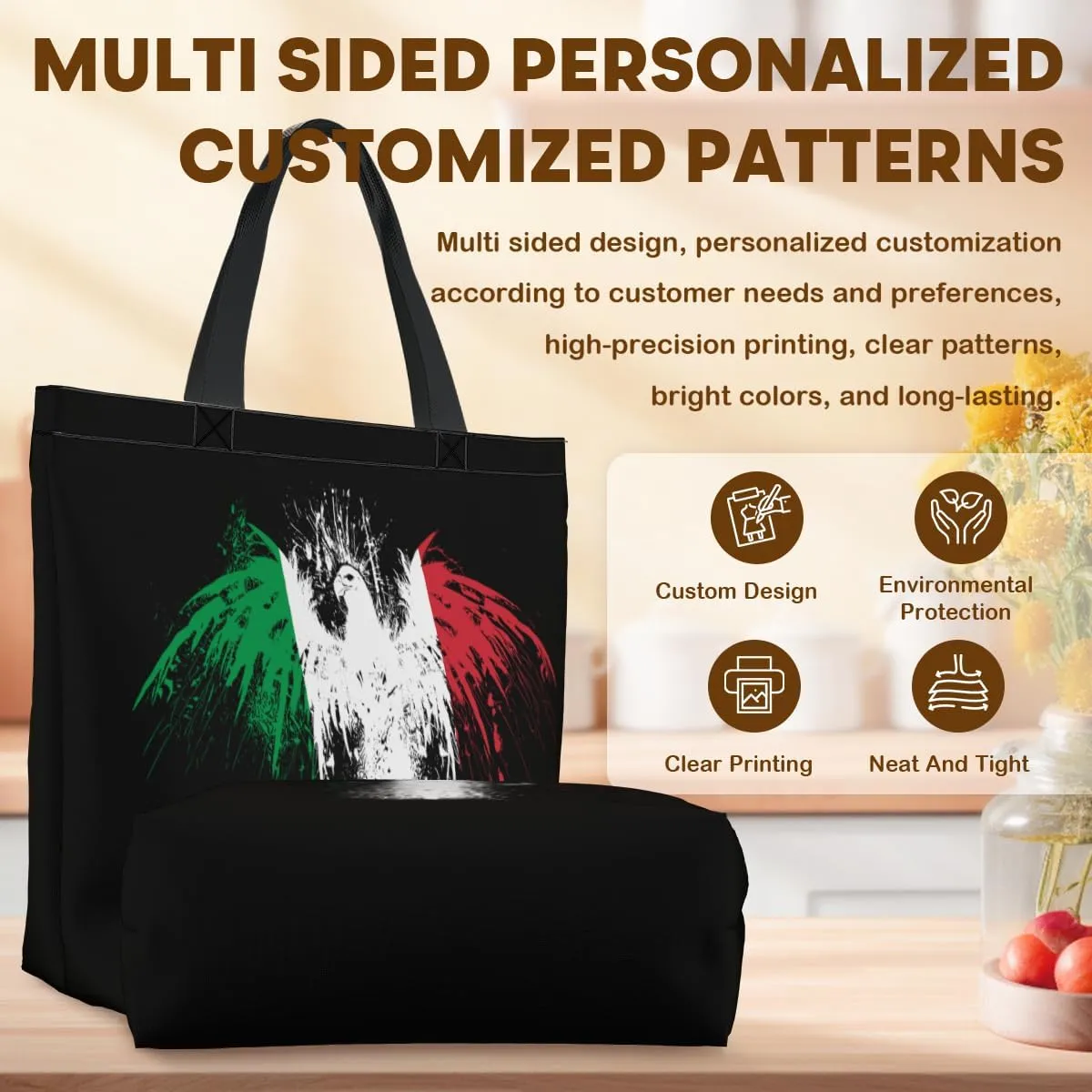 Tote Bag for Women Men Large Reusable Beach Shoulder Bags With Zipper for Gym Shopping Travel Gifts Yoga