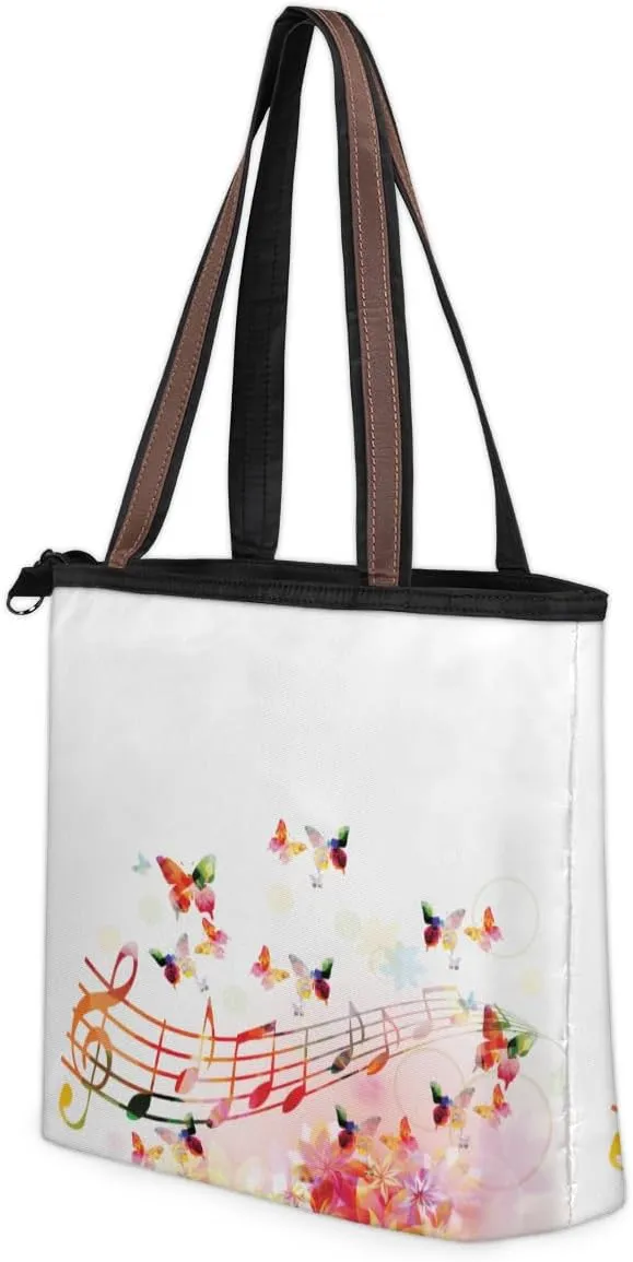 Tote Bag for Women with Zipper Large Capacity Top Handle Casual Shoulder Bag Handbag Reusable Shopping