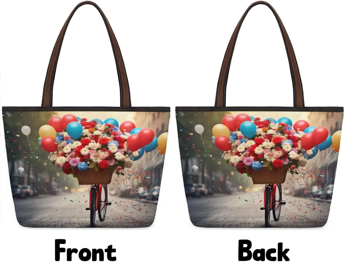 Tote Bag for Women with Zipper Large Capacity Top Handle Casual Shoulder Bag Handbag Reusable Shopping