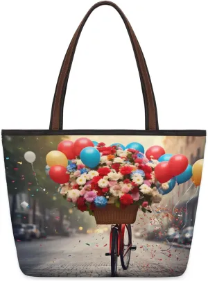 Tote Bag for Women with Zipper Large Capacity Top Handle Casual Shoulder Bag Handbag Reusable Shopping