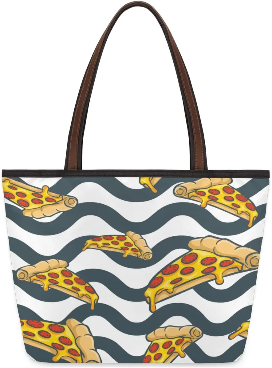 Tote Bag for Women with Zipper Large Capacity Top Handle Casual Shoulder Bag Handbag Reusable Shopping
