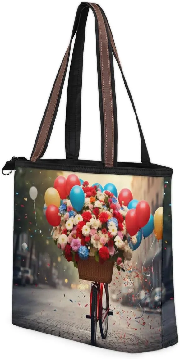 Tote Bag for Women with Zipper Large Capacity Top Handle Casual Shoulder Bag Handbag Reusable Shopping