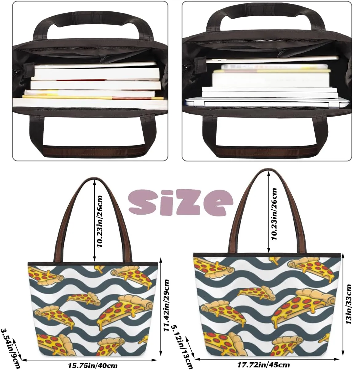 Tote Bag for Women with Zipper Large Capacity Top Handle Casual Shoulder Bag Handbag Reusable Shopping