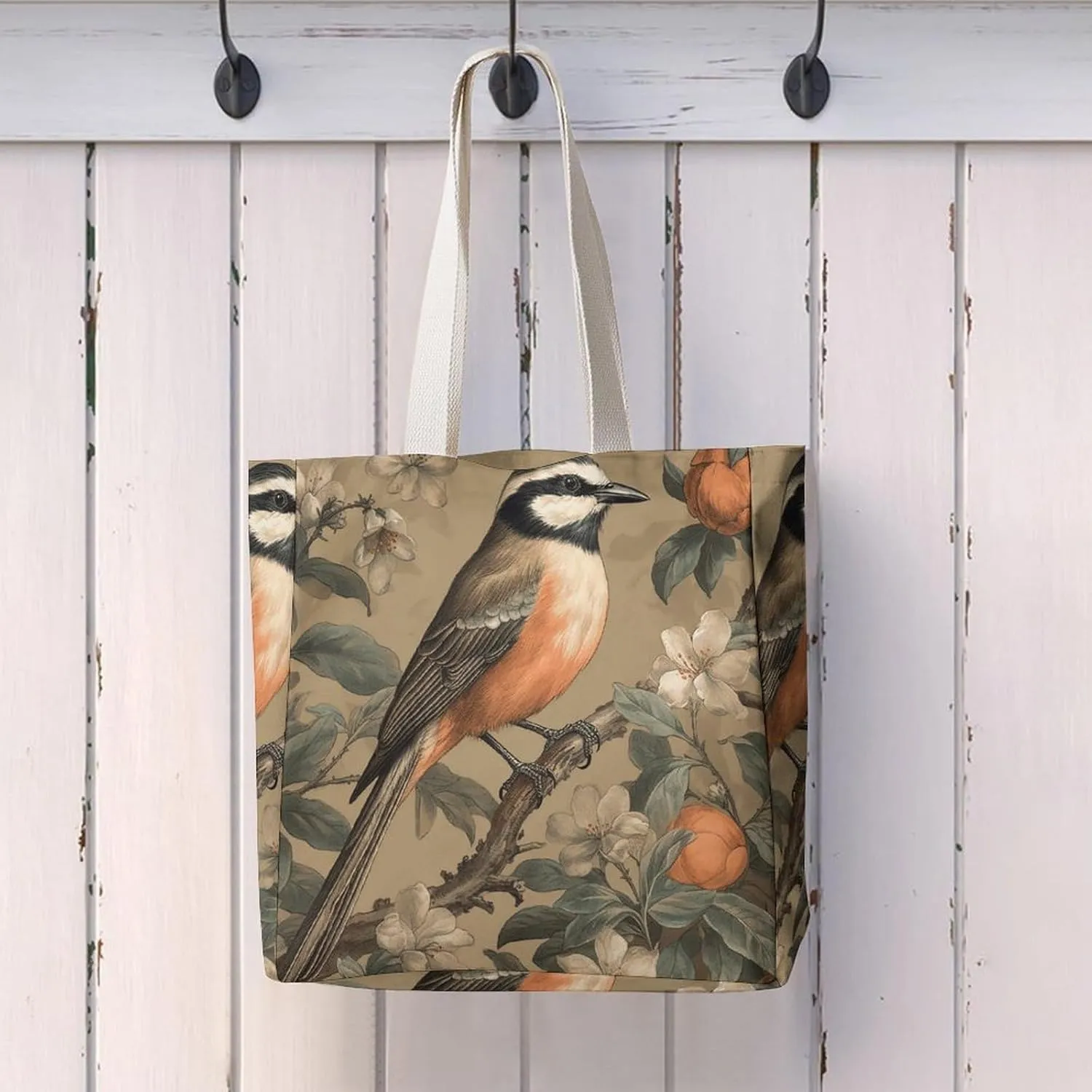 Tote Bag Laptop Handbag On Flowering Tree Grocery Bag Canvas Shoulder Bag Crossbody Bag for Travel