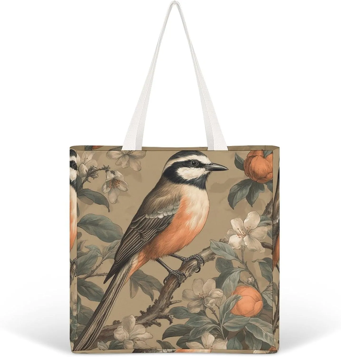 Tote Bag Laptop Handbag On Flowering Tree Grocery Bag Canvas Shoulder Bag Crossbody Bag for Travel