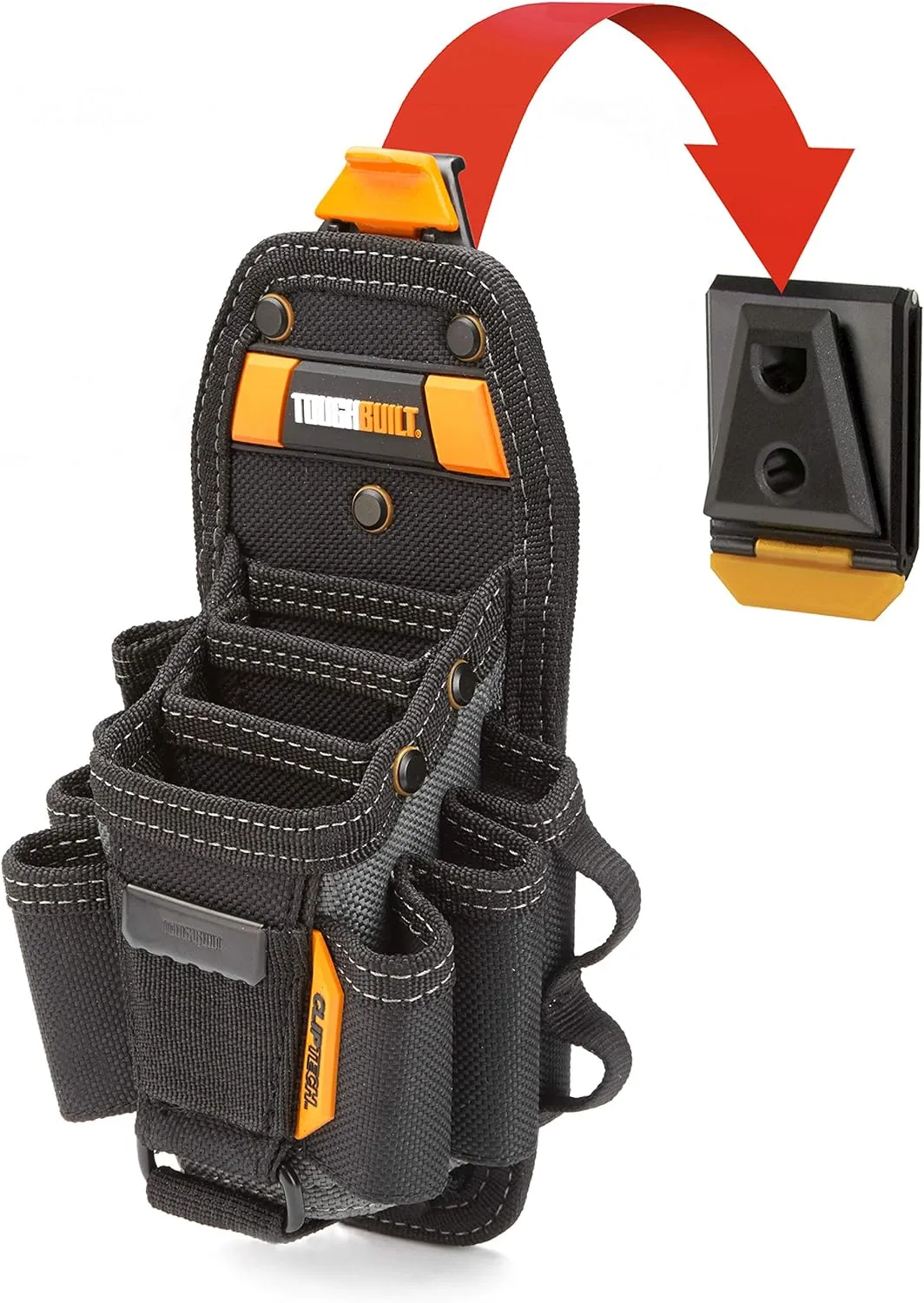 ToughBuilt - Technician 10 Pocket Pouch (Medium) - 14 Pockets & Loop, 3 Adjustable Holster, 6 Snug-fit Screwdrivers, Accessories, Secure Multi-Tool Holder - (TB-CT-36-M10)