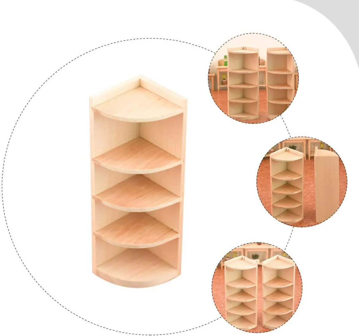 Toyvian 2pcs Bookcase Miniature Mini/Rustic Dollhouse Corner Landscape for Storage Furnishing Dolls Plaything Cabinet, Girl Bedroom Display Furniture Fairy