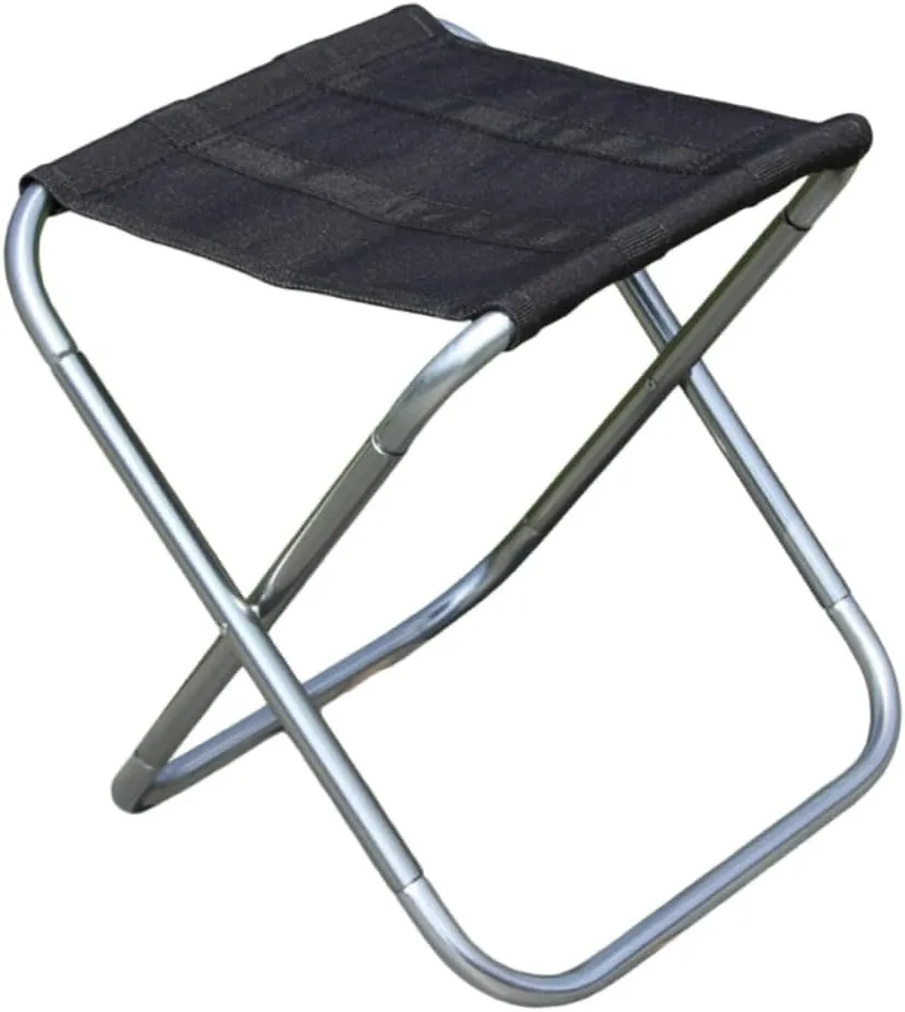 Toyvian Lightweight Portable Folding Stool for Outdoor Activities Collapsible Camping Chair for Fishing BBQ and Beach Durable Black Silver