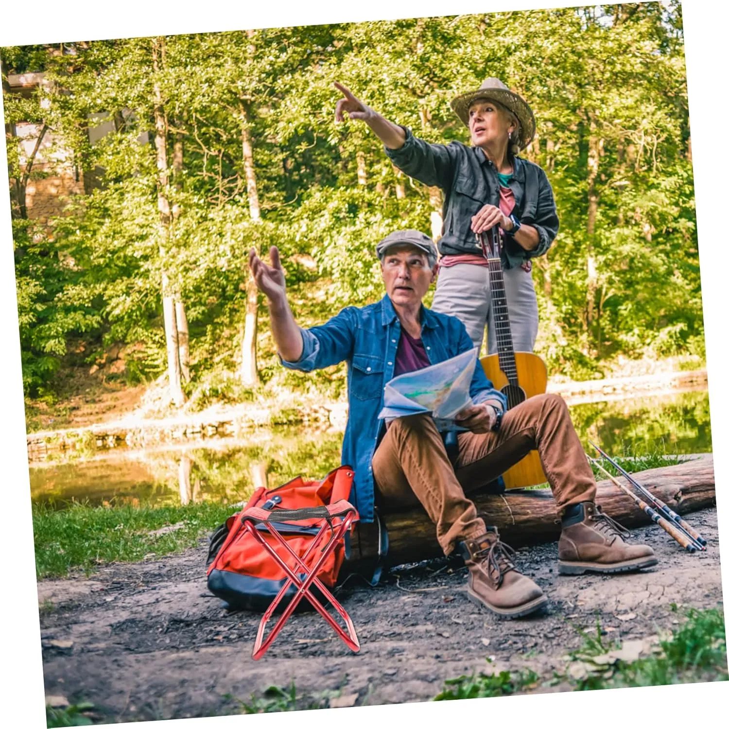 Toyvian Outdoor Portable Folding Chair Lightweight Compact Stool for Camping Fishing Travel Picnic Garden Sturdy Design Capacity Space-Saving Easy to Carry for Outdoor Activities
