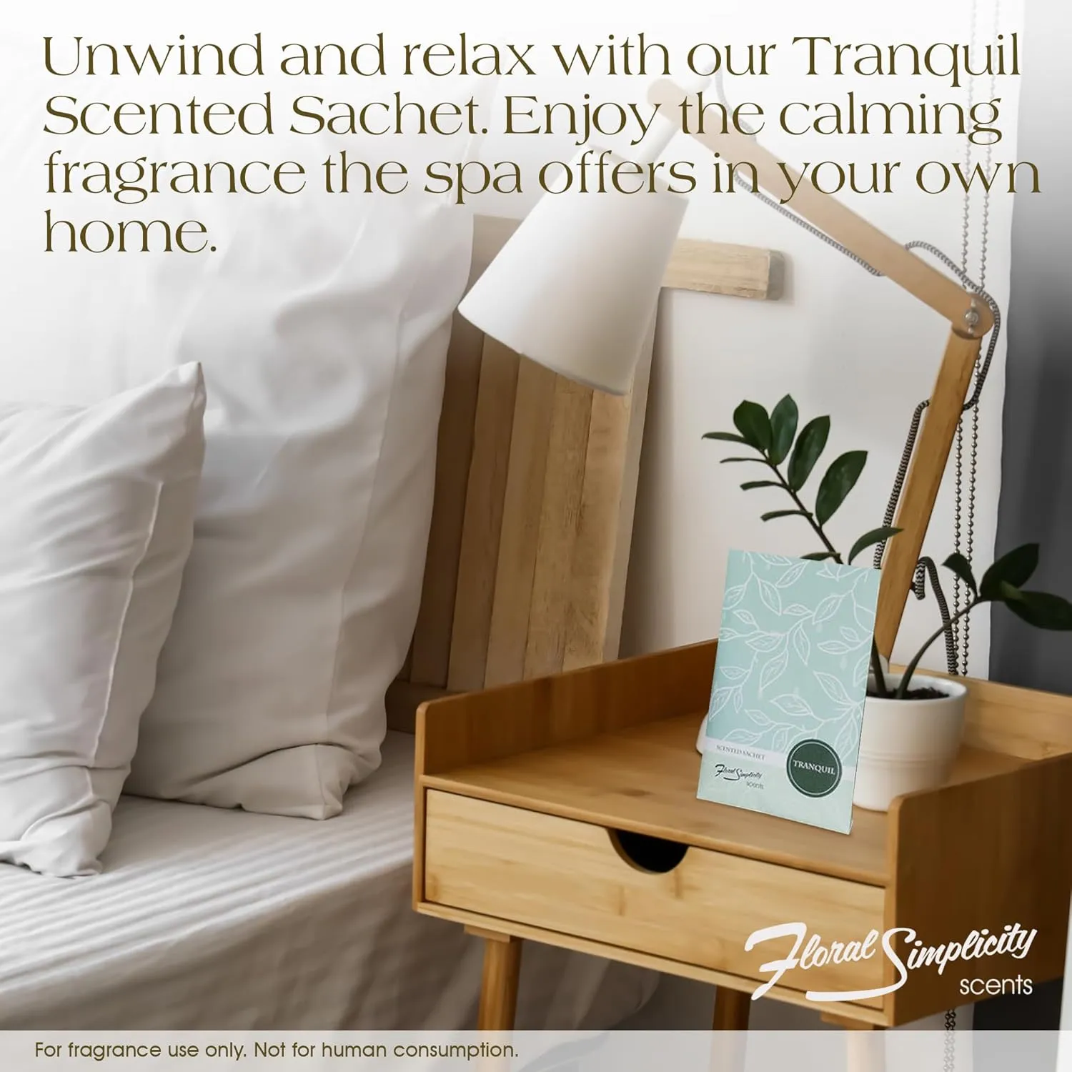 Tranquil Scented Sachets Pack of 6, Everyday - Long-Lasting Scented Bags, Home Fragrance, Air Freshener & Deodorizer for Closet, Room, Drawer, or Cars, Made in USA