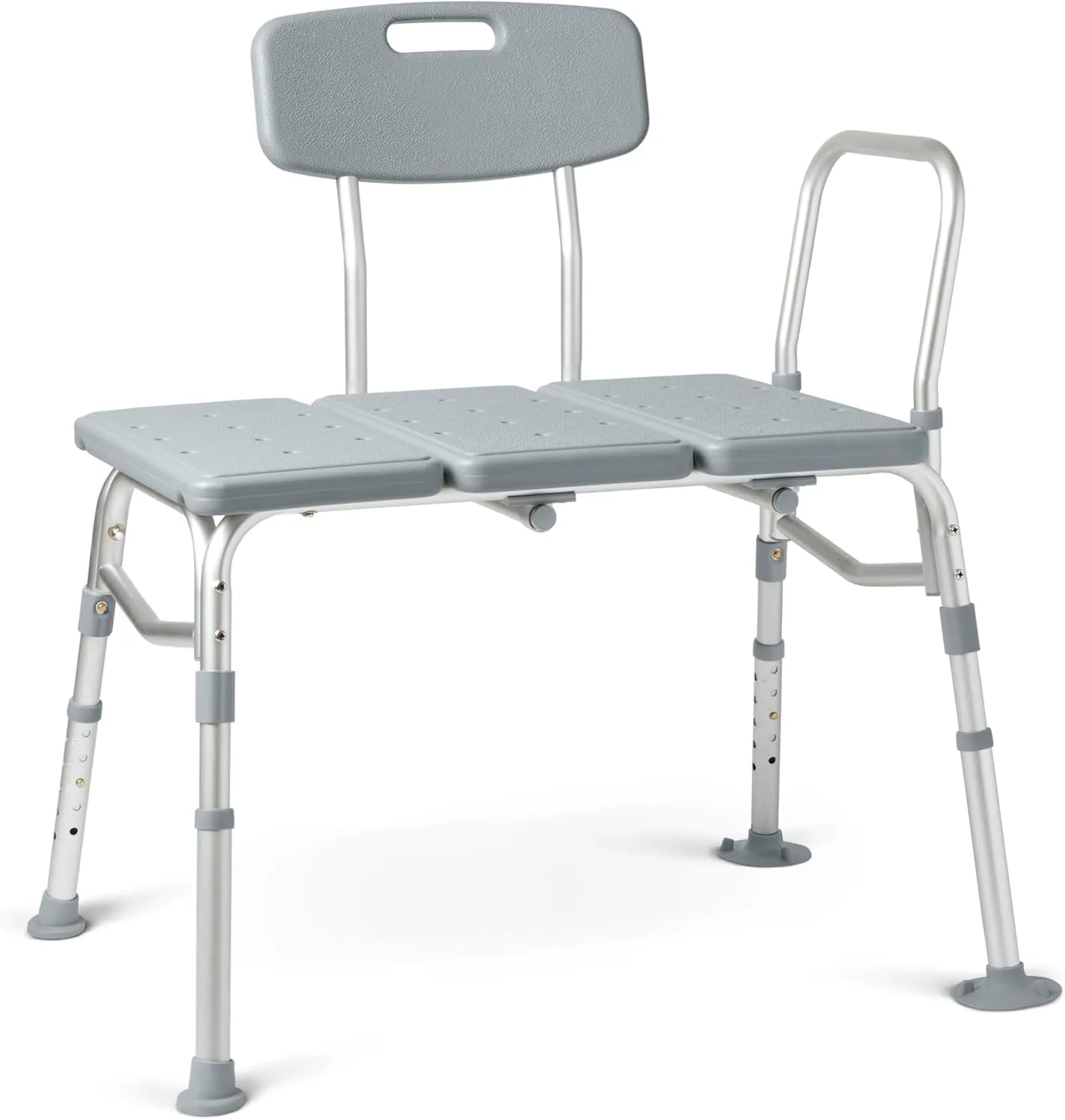 Transfer Bench for Bathtub FSA/HSA Eligible– Heavy Duty Shower Bench with Backrest, 400 lbs Weight Capacity, Height Adjustable Legs, Suction Feet, Bath Seat for Seniors, Elderly & Disabled