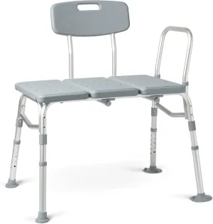 Transfer Bench for Bathtub FSA/HSA Eligible– Heavy Duty Shower Bench with Backrest, 400 lbs Weight Capacity, Height Adjustable Legs, Suction Feet, Bath Seat for Seniors, Elderly & Disabled