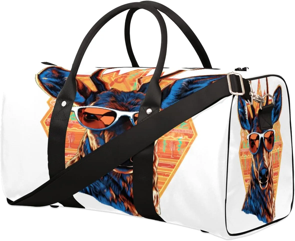 Travel Duffel Bag Miami Giraffes Waterproof Sport Gym Bag Foldable Travel Bag Overnight Bag Weekender Bag Handbag Sports Duffle Bags for Women Men Boys Girls