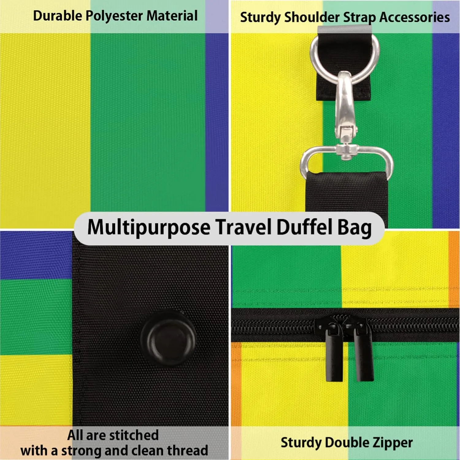 Travel Duffel Bag, Rainbow LGBTQ Sports Tote Gym Bag Foldable Weekender Workout Bags Carry on Luggage Handle Overnight Shoulder Bags for Women Men