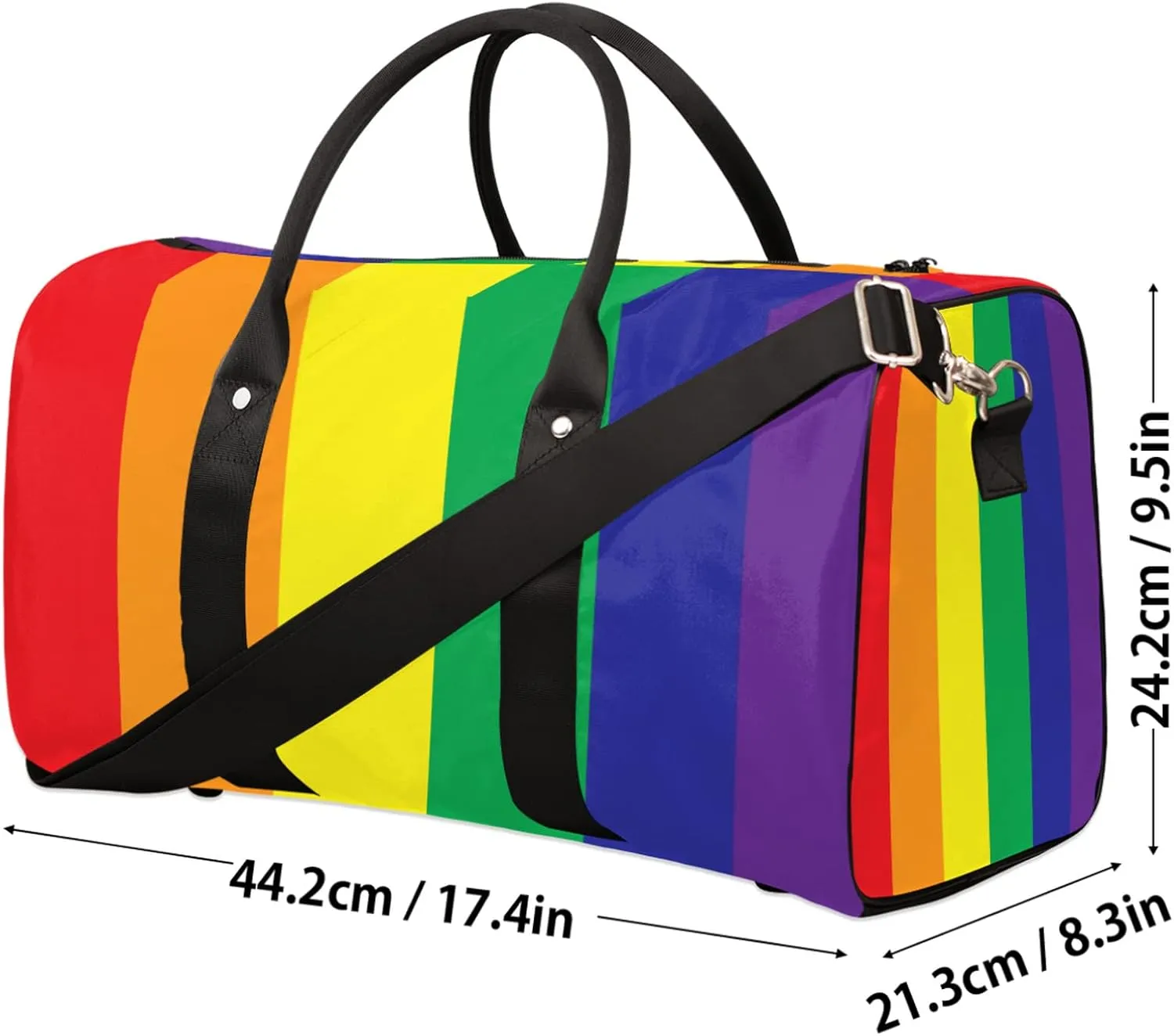Travel Duffel Bag, Rainbow LGBTQ Sports Tote Gym Bag Foldable Weekender Workout Bags Carry on Luggage Handle Overnight Shoulder Bags for Women Men