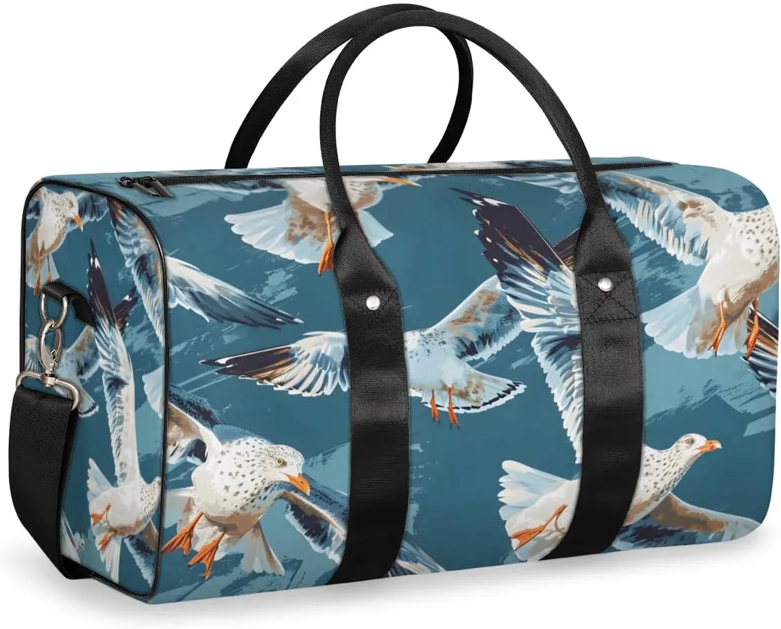 Travel Duffel Bag, Seagull Ocean Bird Sports Tote Gym Bag Foldable Western Aztec Weekender Bag Carry on Luggage Handle Bag Overnight Shoulder Bag for Women Men,A-778