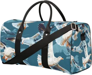 Travel Duffel Bag, Seagull Ocean Bird Sports Tote Gym Bag Foldable Western Aztec Weekender Bag Carry on Luggage Handle Bag Overnight Shoulder Bag for Women Men,A-778