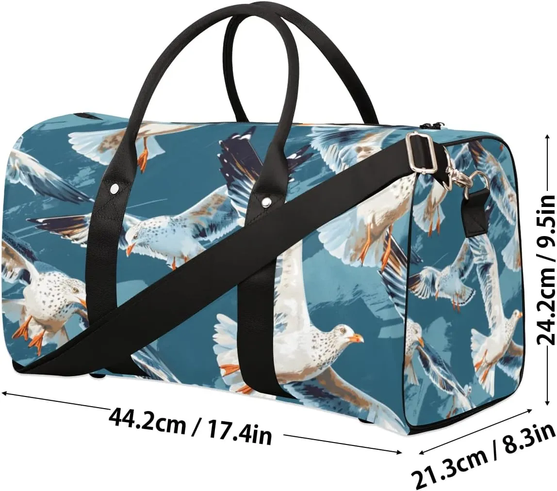 Travel Duffel Bag, Seagull Ocean Bird Sports Tote Gym Bag Foldable Western Aztec Weekender Bag Carry on Luggage Handle Bag Overnight Shoulder Bag for Women Men,A-778