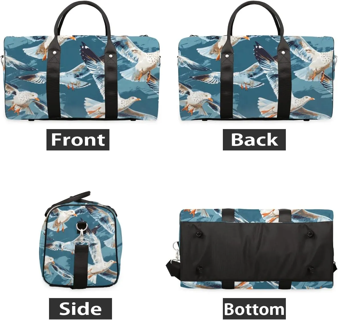 Travel Duffel Bag, Seagull Ocean Bird Sports Tote Gym Bag Foldable Western Aztec Weekender Bag Carry on Luggage Handle Bag Overnight Shoulder Bag for Women Men,A-778