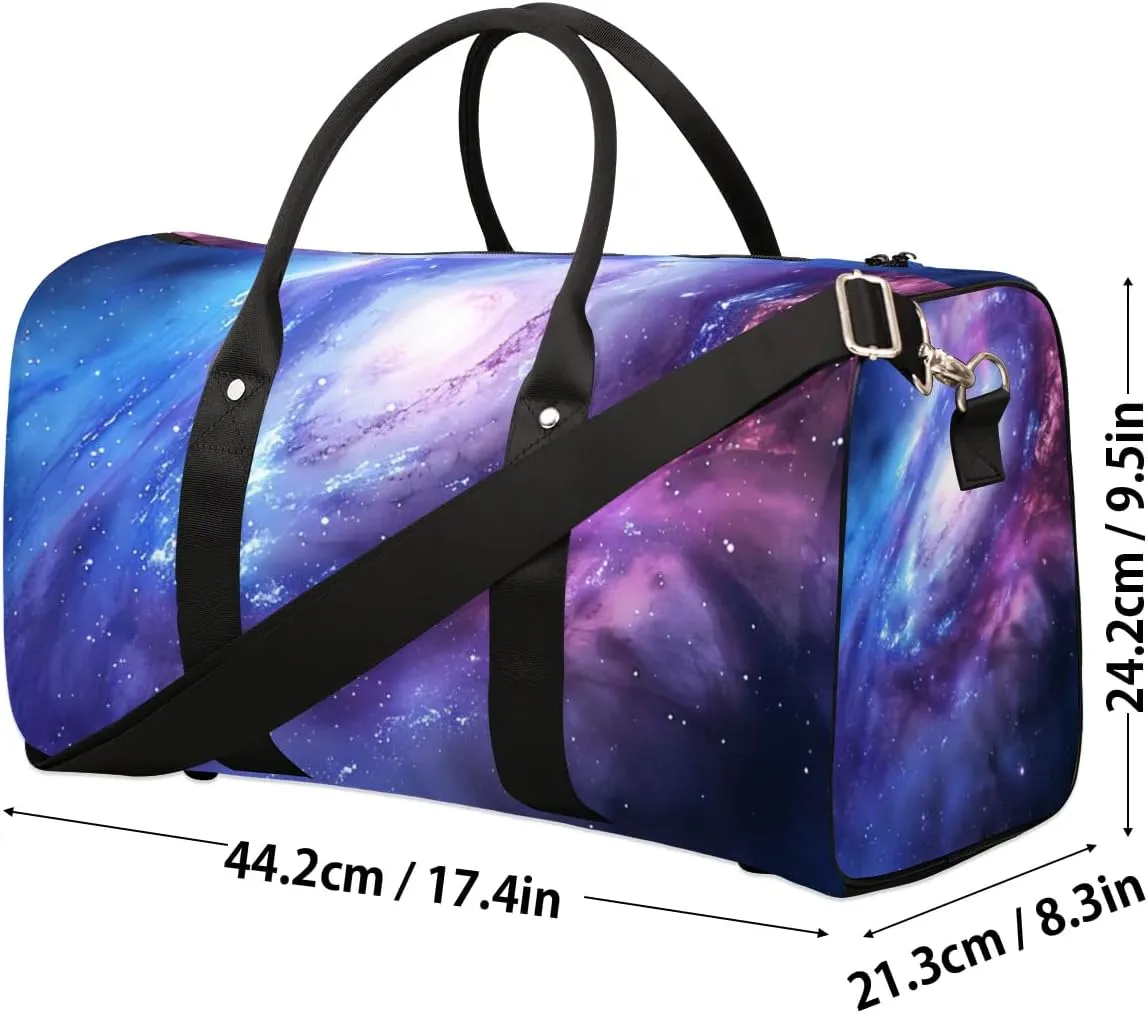 Travel Duffel Bag, Universe Galaxy Nebulae Sports Tote Gym Bag Foldable Western Aztec Weekender Bag Carry on Luggage Handle Bag Overnight Shoulder Bag for Women Men,A-1031