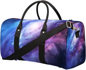Travel Duffel Bag, Universe Galaxy Nebulae Sports Tote Gym Bag Foldable Western Aztec Weekender Bag Carry on Luggage Handle Bag Overnight Shoulder Bag for Women Men,A-1031