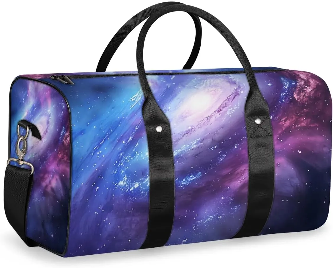 Travel Duffel Bag, Universe Galaxy Nebulae Sports Tote Gym Bag Foldable Western Aztec Weekender Bag Carry on Luggage Handle Bag Overnight Shoulder Bag for Women Men,A-1031