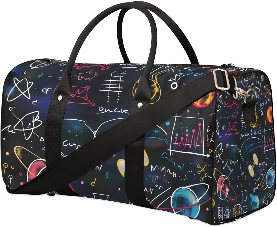 Travel Duffle Bag Abstract Colorful Education Sports Gym Bag for Women Men Gym Bag Weekender Overnight Bags Waterproof Carry On Tote Bag Workout Bag Dance Swimming Yoga Hospital Maternity Bag