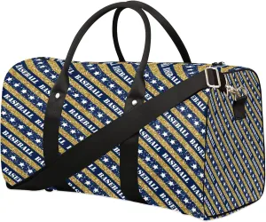 Travel Duffle Bag Baseball Blue Stars Sports Gym Bags for Women Men Weekender Overnight Bags Waterproof Carry On Tote Bag Workout Bag for Dance Swimming Yoga Hospital