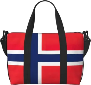 Travel Duffle Bag Weekender Bag Carry On Tote Bag Sport Gym Bag for Women Men Norwegian flag Print